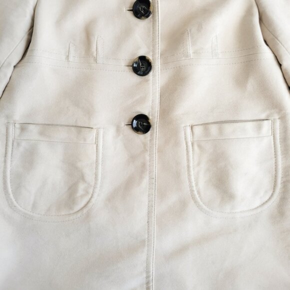 Ann Taylor Empire Waist Cotton Pea Coat Tan M - Picture 5 of 9